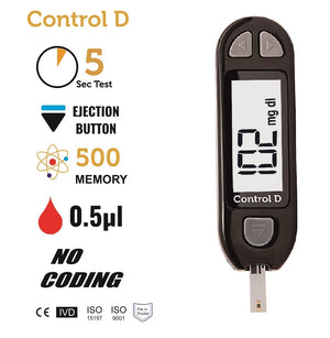 Control D Glucometer with 10 Strips
