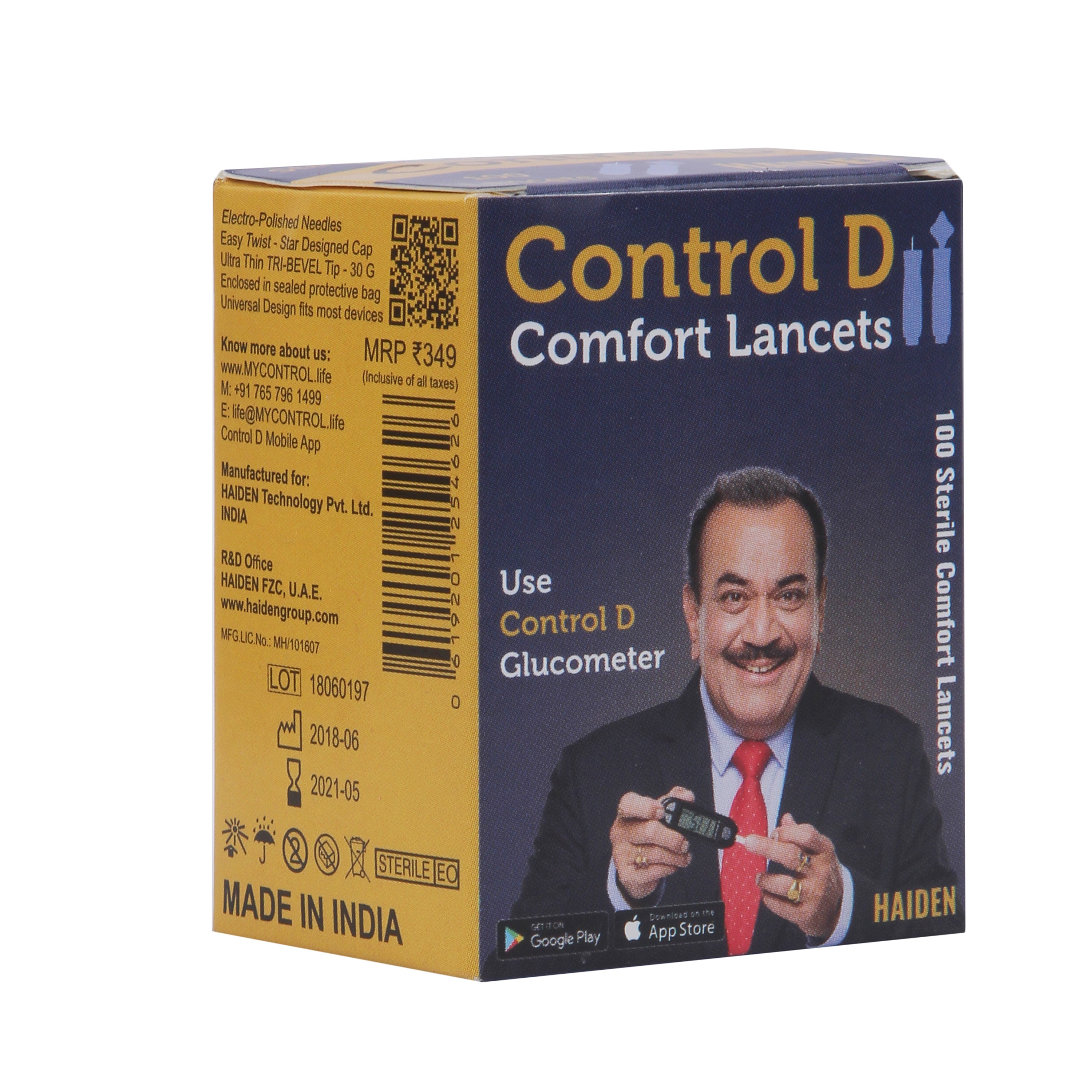 Control D Lancets, Pricking, Needle, Diabetes, Glucometer, Blood Test, Small Blood