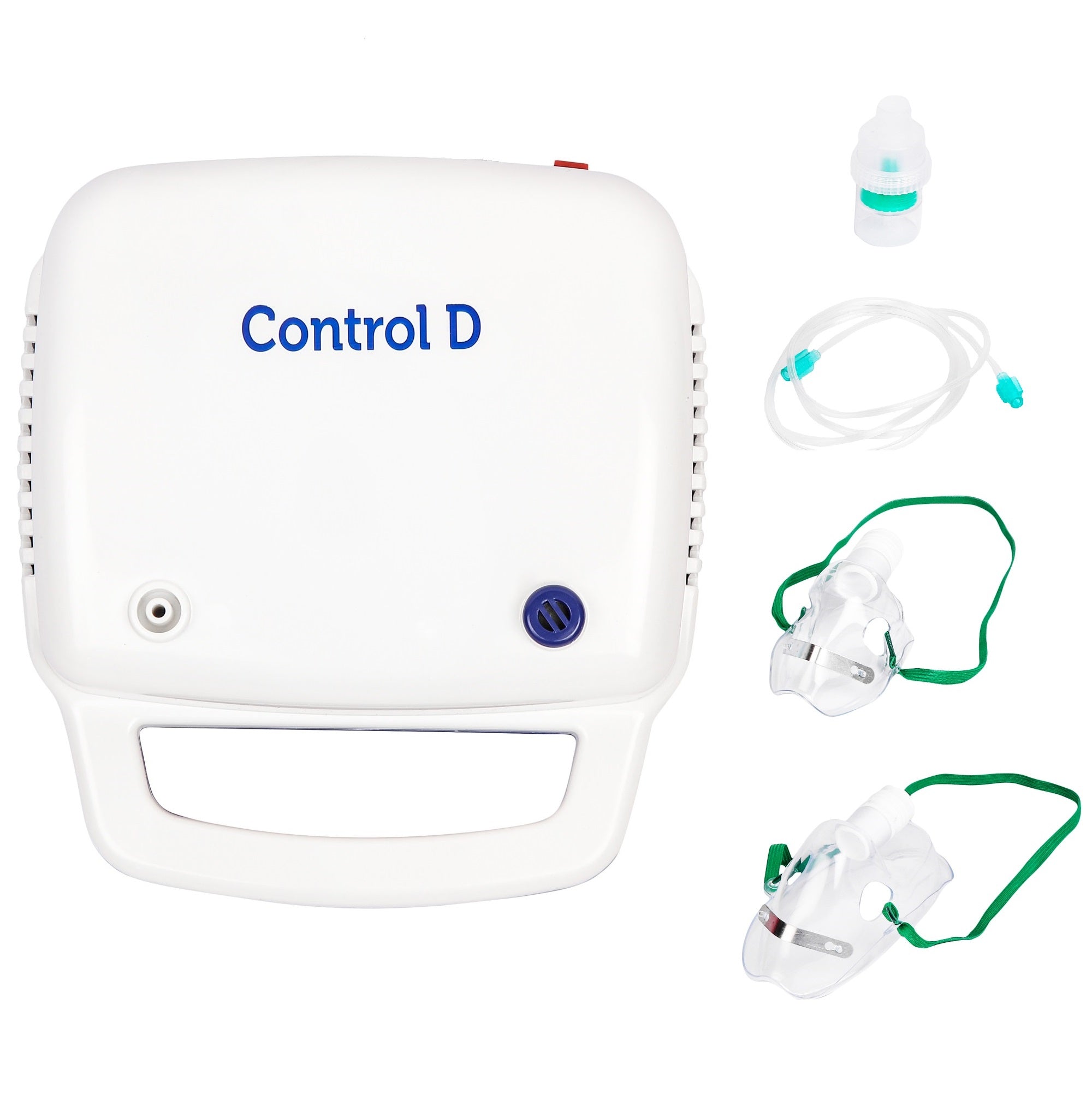 Control D Compressor Complete Kit with Child and Adult Masks Blue & White Nebulizer