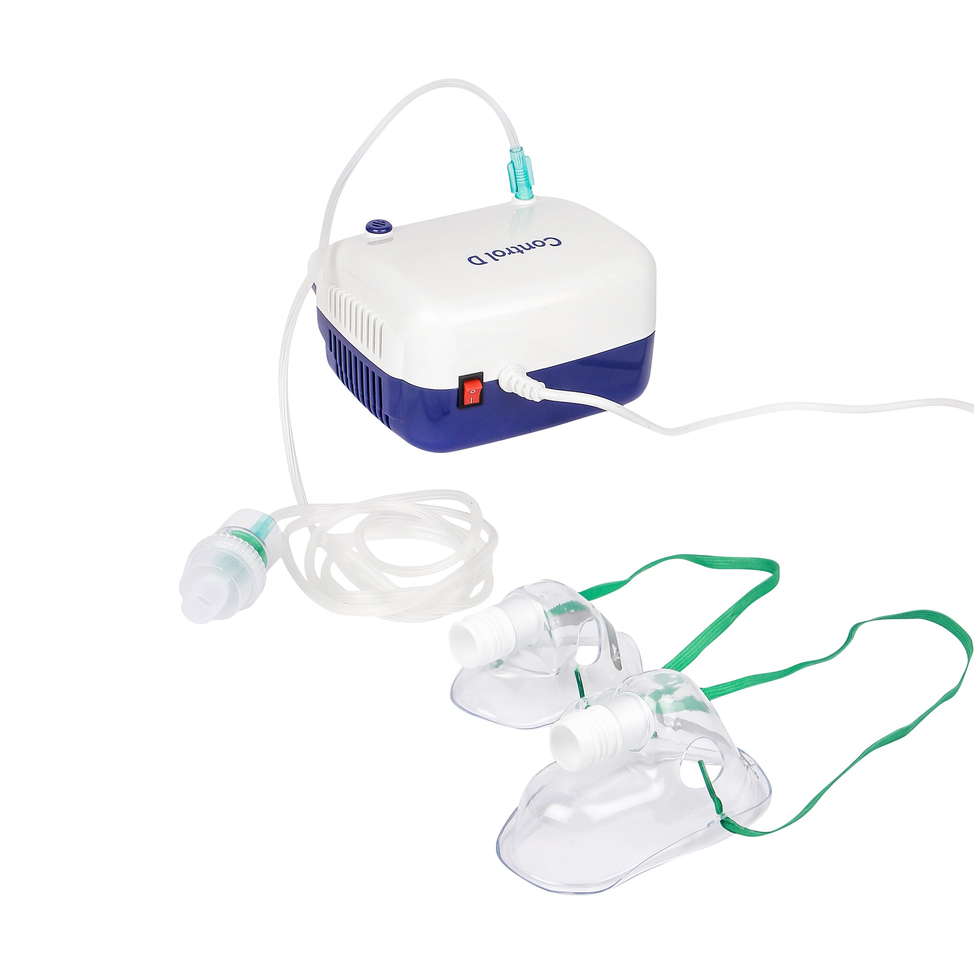 Control D Compressor Complete Kit with Child and Adult Masks Blue & White Nebulizer